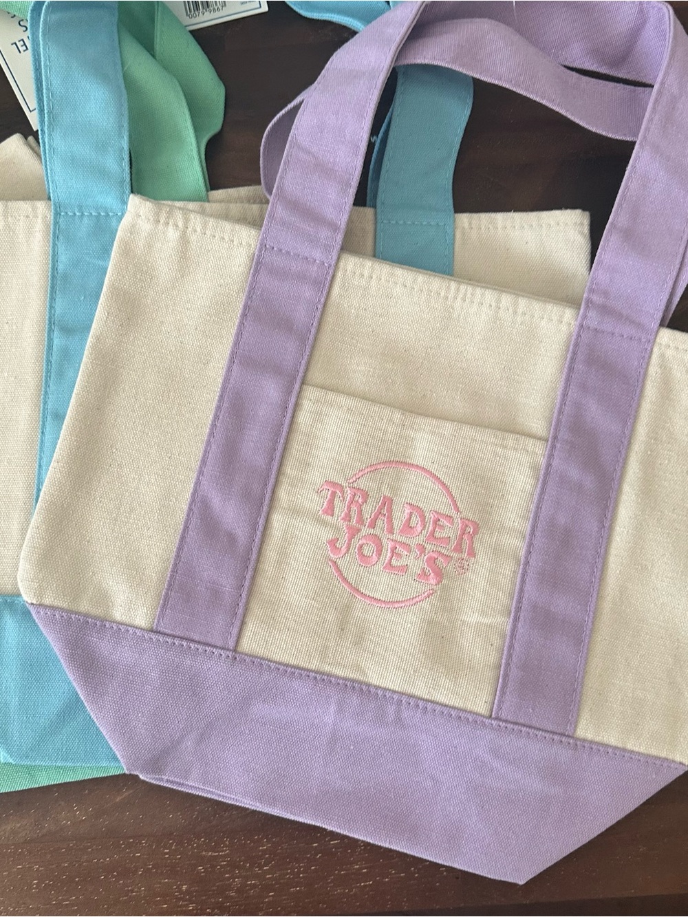 Trader Joe's Pastel Mini Totes Bundle - Picture 2 of 4